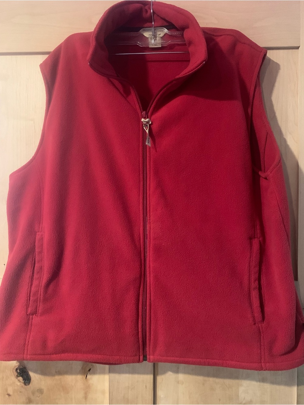 Women’s  Vintage Woolrich Red Fleece Zip-Up Vest